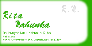 rita mahunka business card